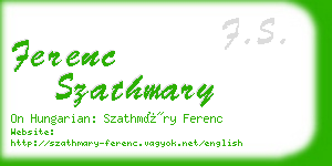 ferenc szathmary business card